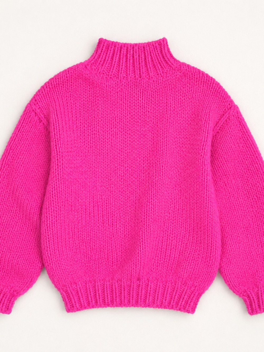 Ulla Johnson Rhea Hot Pink Merino Wool Balloon Sleeve Sweater P XS